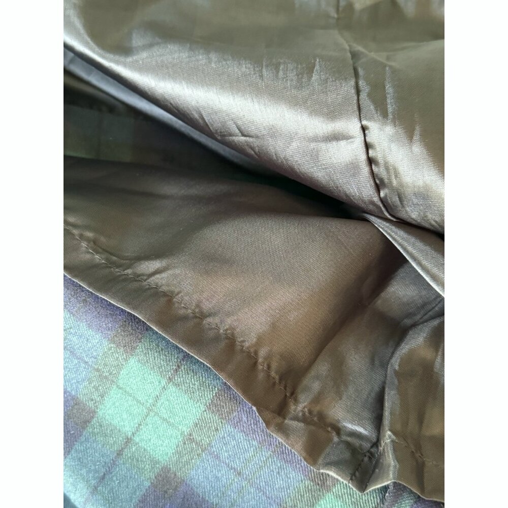 Pendleton Blue Green Plaid Virgin Wool Button Skirt 12P Dark Academia Preppy - Picture 7 of 10